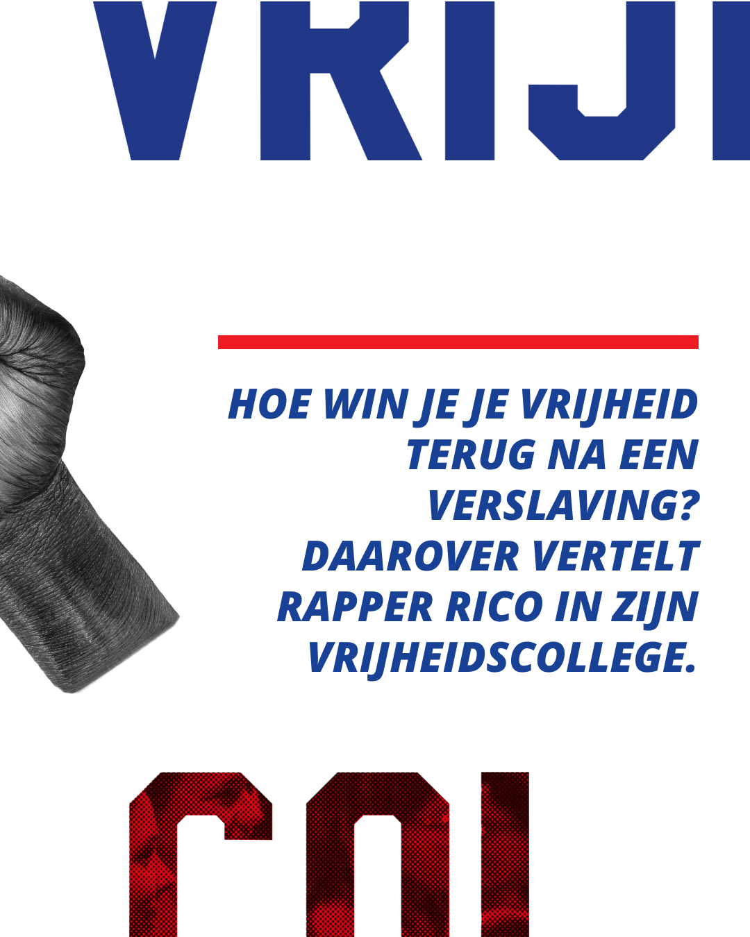 Tekst over vrijheidscollege en een design.